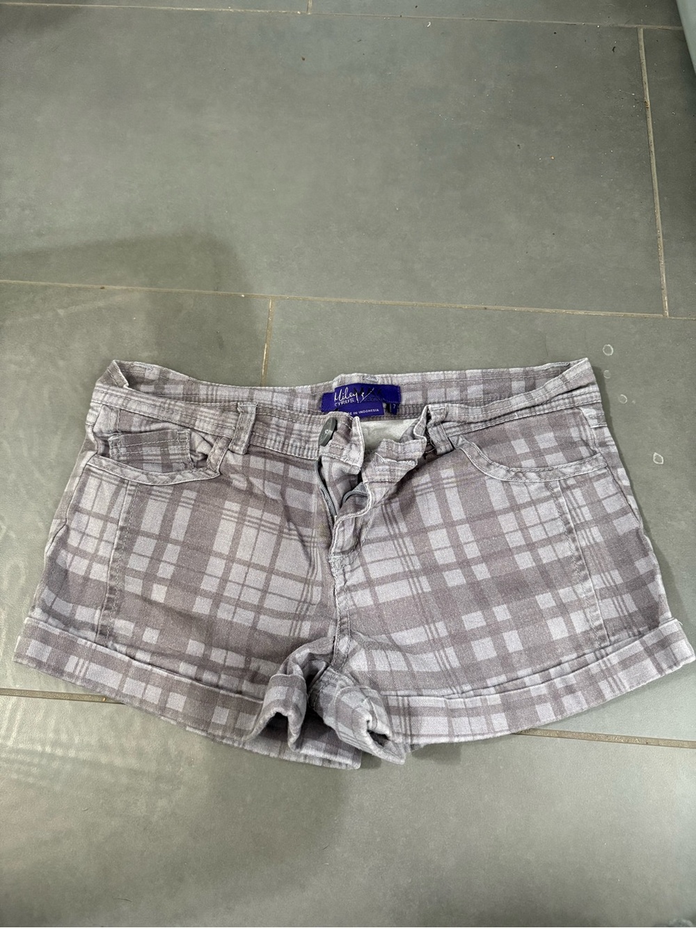 Miley Cyrus & Max Azria Gray Plaid Shorts